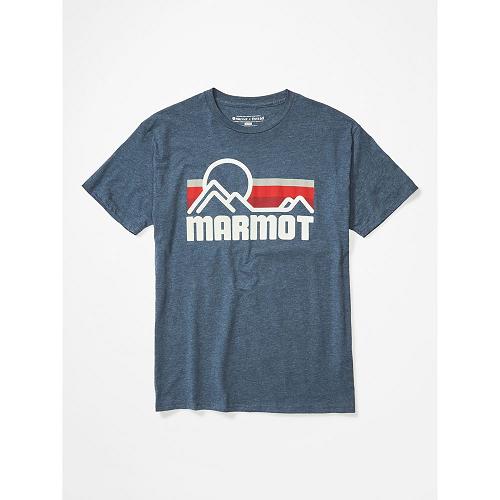 Marmot Clothes Navy NZ - Coastal T-Shirts Mens NZ6975043